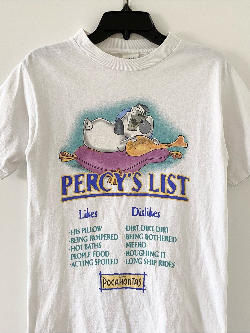 Vintage Rare Disney Pocahontas Percy’s List T-shirt